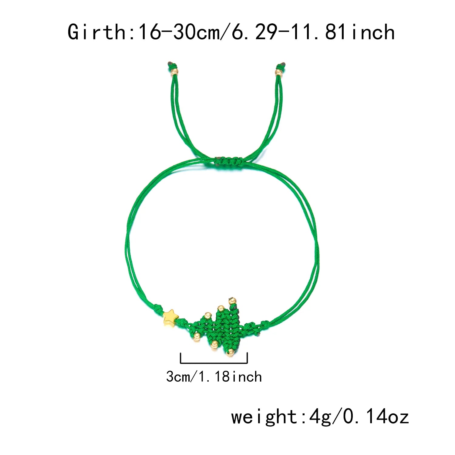 Handmade Red Christmas Tree Bracelet – Festive Woven Charm by CELMYS