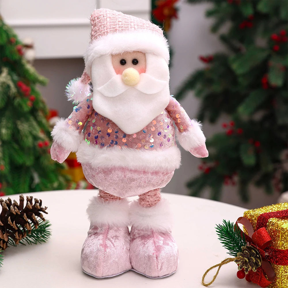 Handmade Pink Christmas Dolls Set – Elegant Winter Collection